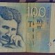 Nikola Tesla - 100 srbských dinárů asi 20 Kč