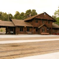 Železniční stanice v Grand Canyon Village.