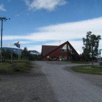 Poslední parkoviště v Nikkaluoktě, 20 SEK na 1 den. 65 km od Kiruny.