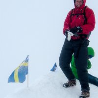 S tímto Švédem jsme dorazili na vrchol. Dvě GPS jsou fakt více než jedna, ještě že tam byl.