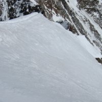 Hřebínek vedoucí z Zumstein (4 563 m) na Dufour (4 638 m).