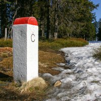 Cesta vede dlouhou dobu po česko-polské hrancici