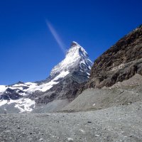 Během stoupání na Hörnli hütte (3 260m)