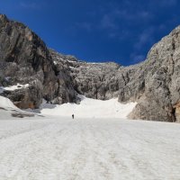 Ledovec je asi 500 m dlouhý se 190m převýšením.
